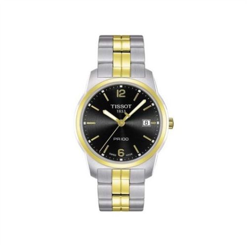 Tissot PR 100 Quartz 38 Stainless Steel / Yellow Gold PVD / Black / Bracelet